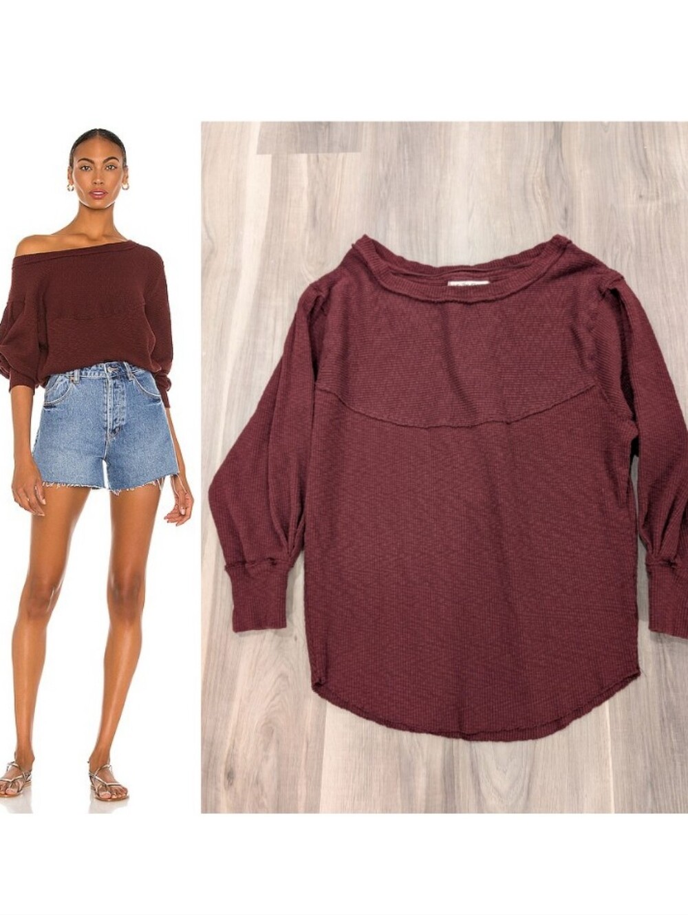 Free People | We The Free OG Long Sleeve Tee In Cherry Cola